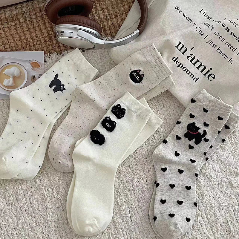 Calcetines de animales de gato de dibujos animados lindos Kawaii para mujer | Cómodos y con estilo
