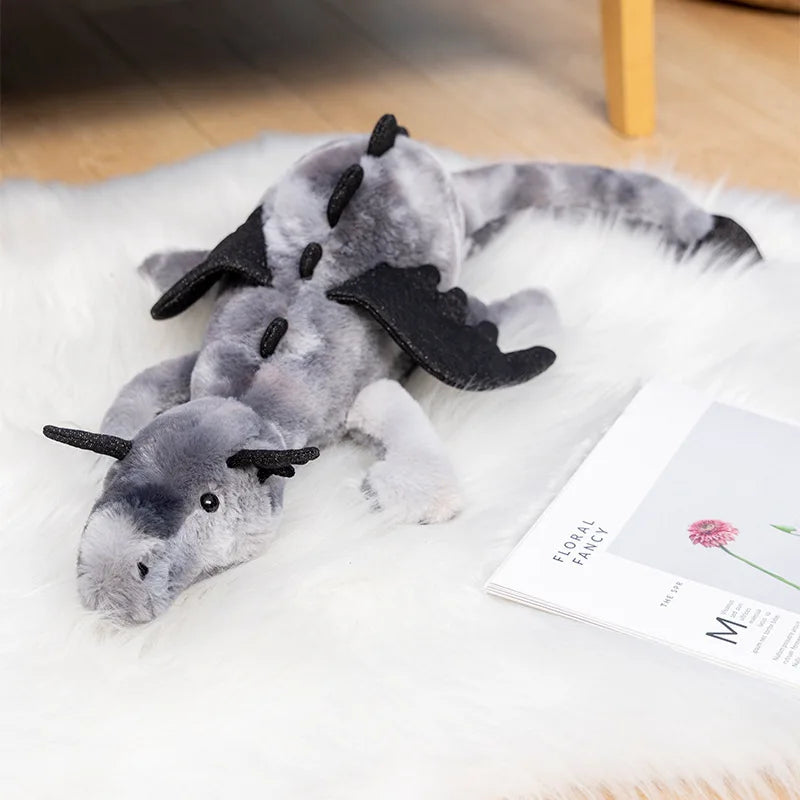 Kawaii Colorful Lying Dragon Plush Toy | Cute Bedside Pillow