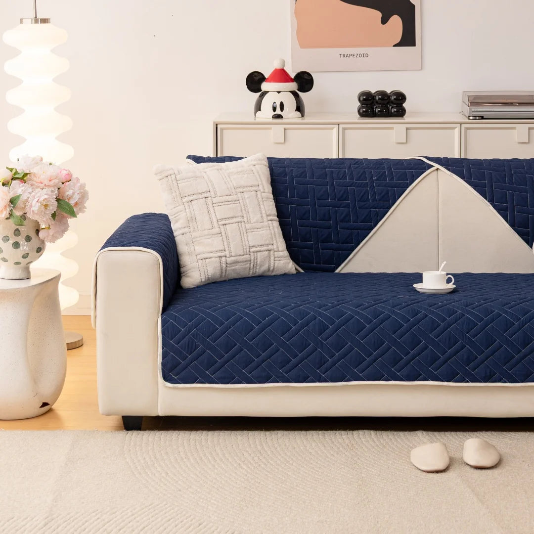 Geometric Quilted Non-Slip Sofa Cover | Universal Fit & All-Season