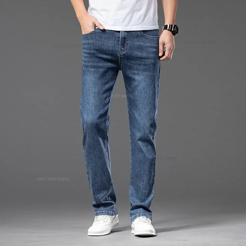 Men's Casual Loose-Fit Straight Jeans | Comfortable Everyday Denim