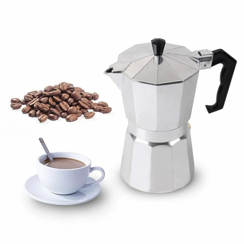 Italian Outdoor Aluminum Mocha Coffee Pot | Portable & Stylish
