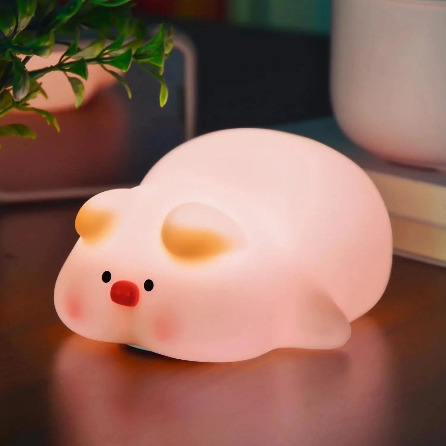 Cute Piggy Bunny Night Light | Soft Silicone Lamp for Kids