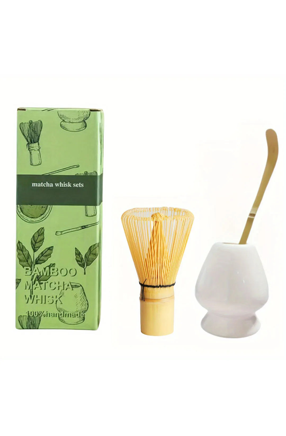 3-Piece Matcha Set | Bamboo Whisk and Ceramic Tea Tools