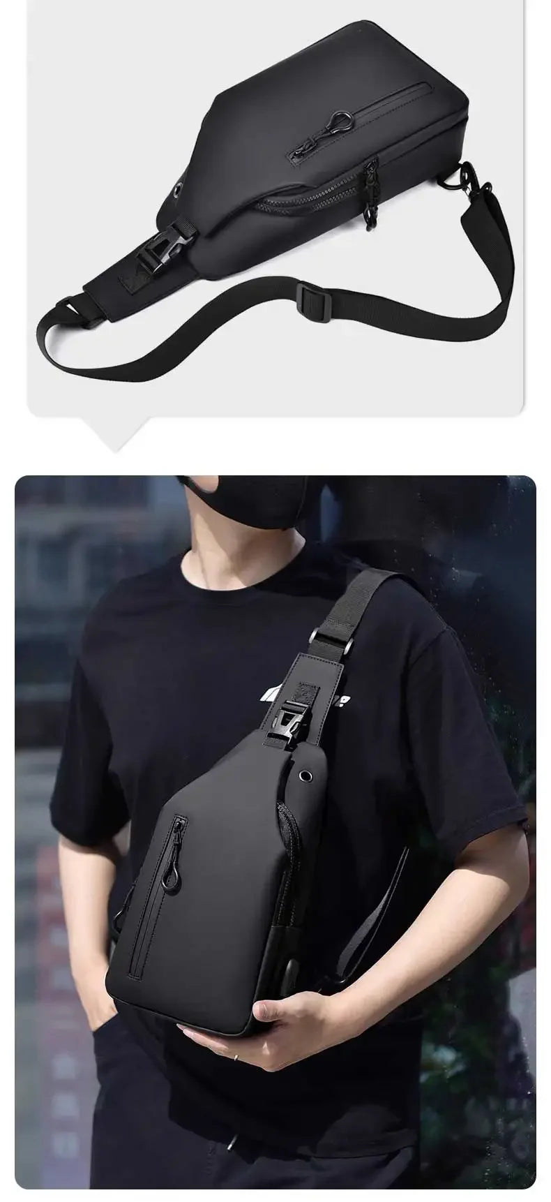 Stylish Men's Chest Bag | Casual One Shoulder Crossbody Design