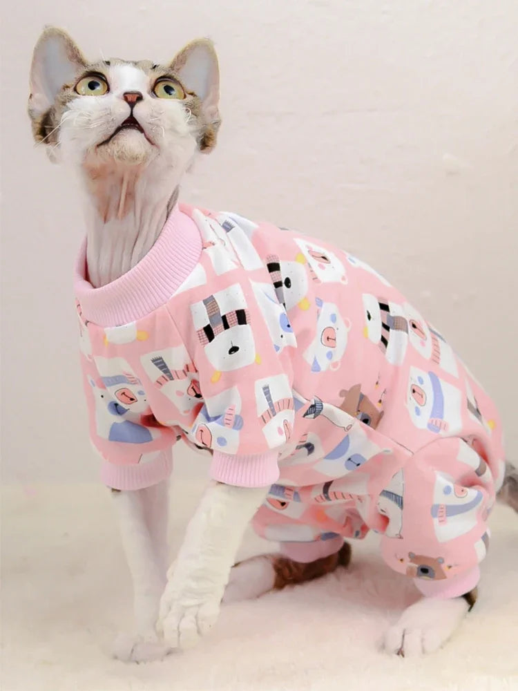 Mono de algodón para gatos | Sudaderas con capucha elegantes y cálidas para gatos