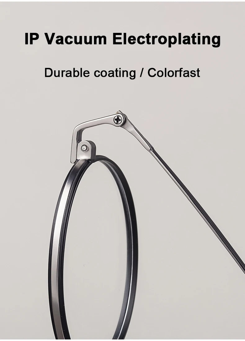 Ultra-Light Retro Round Eyeglasses | Stylish Titanium Frames