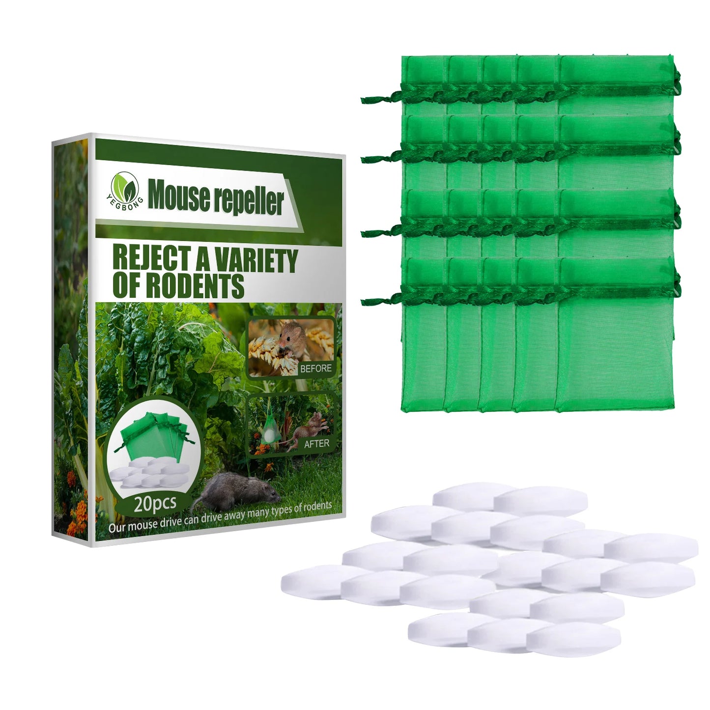 20pcs Non-Toxic Mouse Repellent Pellets | Humane Rodent Control