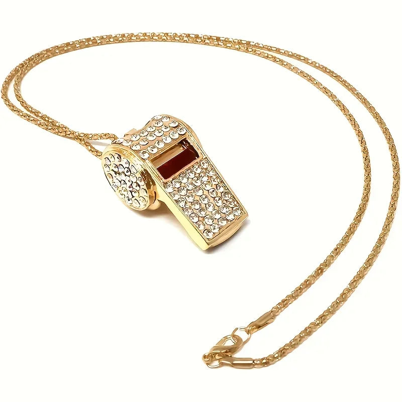 Hip Hop Twisted Rope Chain Whistle Necklace | Unique Pendant Jewelry