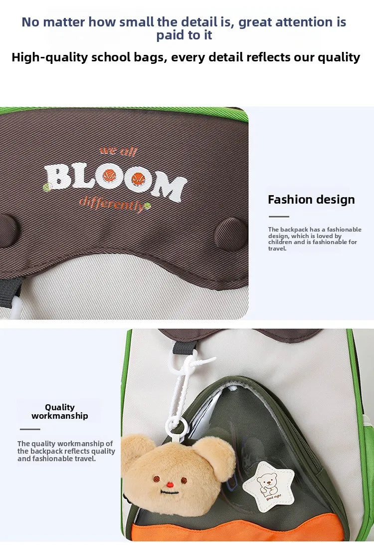 Lightweight Contrast Color Kindergarten Backpack | Cute Stylish Kids Bag
