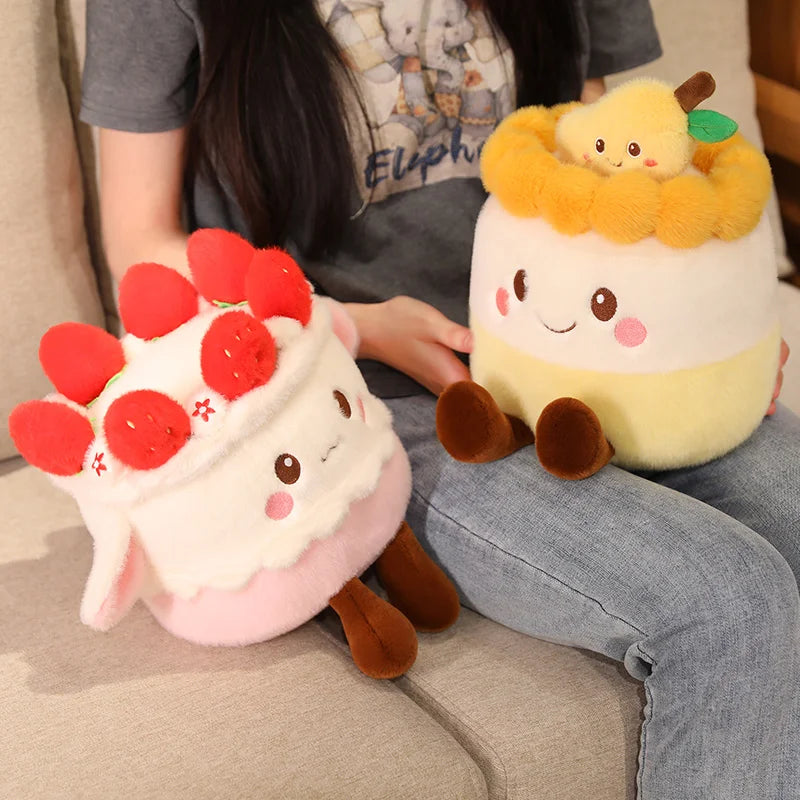 Kawaii Strawberry Food Doll Throw Pillow | Perfect Gift Idea