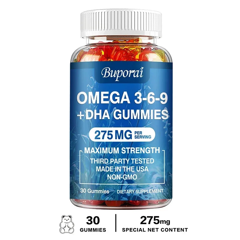 Omega 3 6 9 + DHA Gummies | Enhance Brain Health & Memory