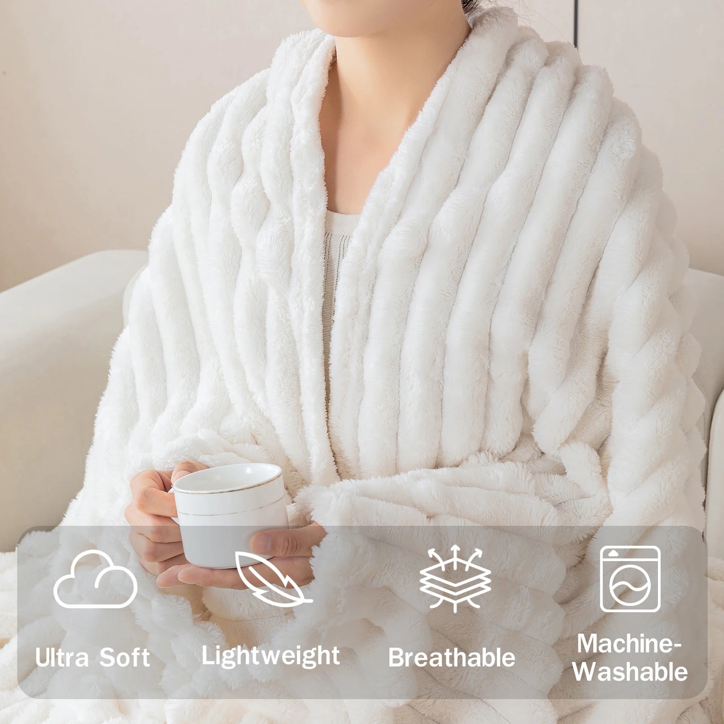 Thick Warm Flannel Blanket | Cozy Fleece Throw for All Seasons
