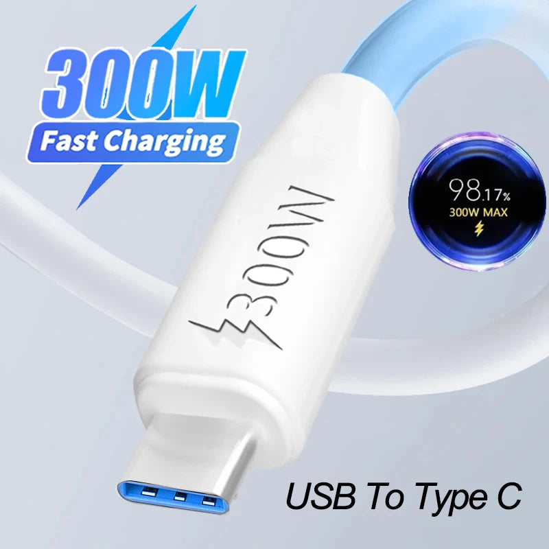 300W Super Fast Charging USB Type C Data Cable | Universal Compatibility