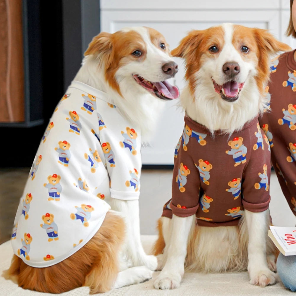 Fleece Hoodie for Dogs | Adorable Bear Print Pet Vest