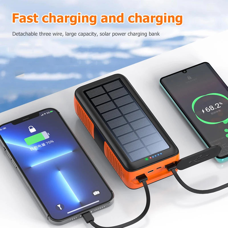 20000mAh Hand Crank Solar Power Bank | Waterproof Portable Charger