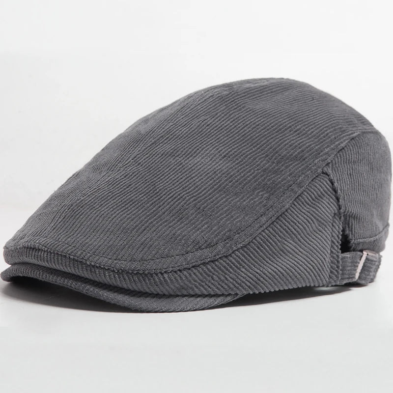 Unisex Corduroy Beret Hat | Vintage Newsboy Cap for All Seasons