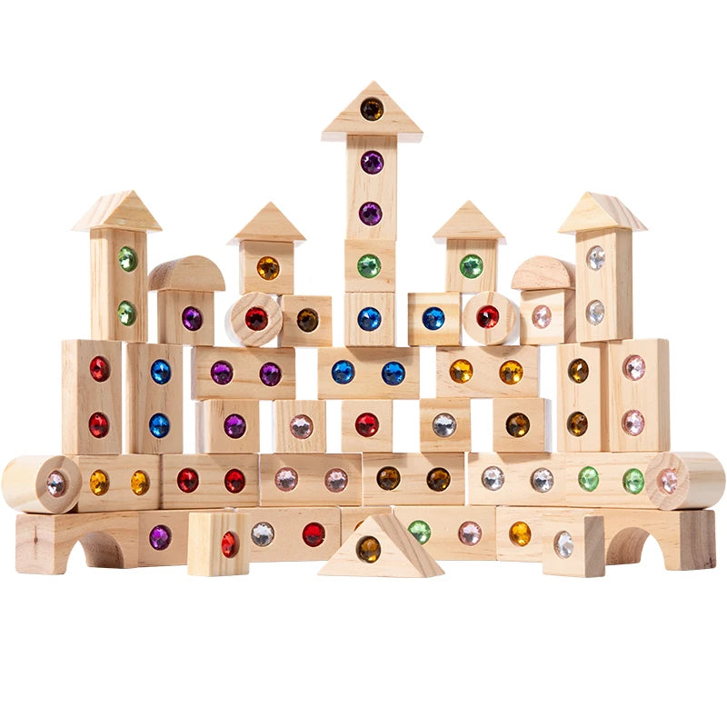 Colorful Kids Wooden Stacking Blocks | Educational Creative Toy