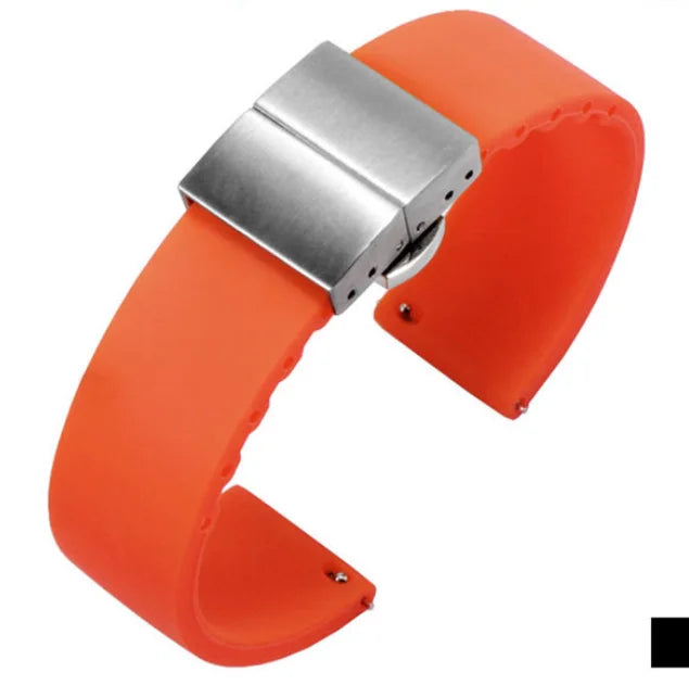 Soft Silicone Quick Release Watchband with Butterfly Buckle