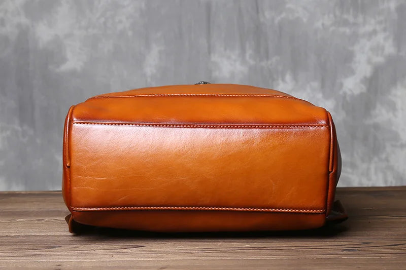 Vintage Leather Backpack | Large Capacity Casual Computer Bag