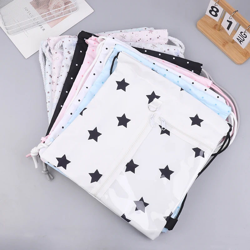 Fashion Drawstring Backpack | Large Capacity Star Print Ita Bag