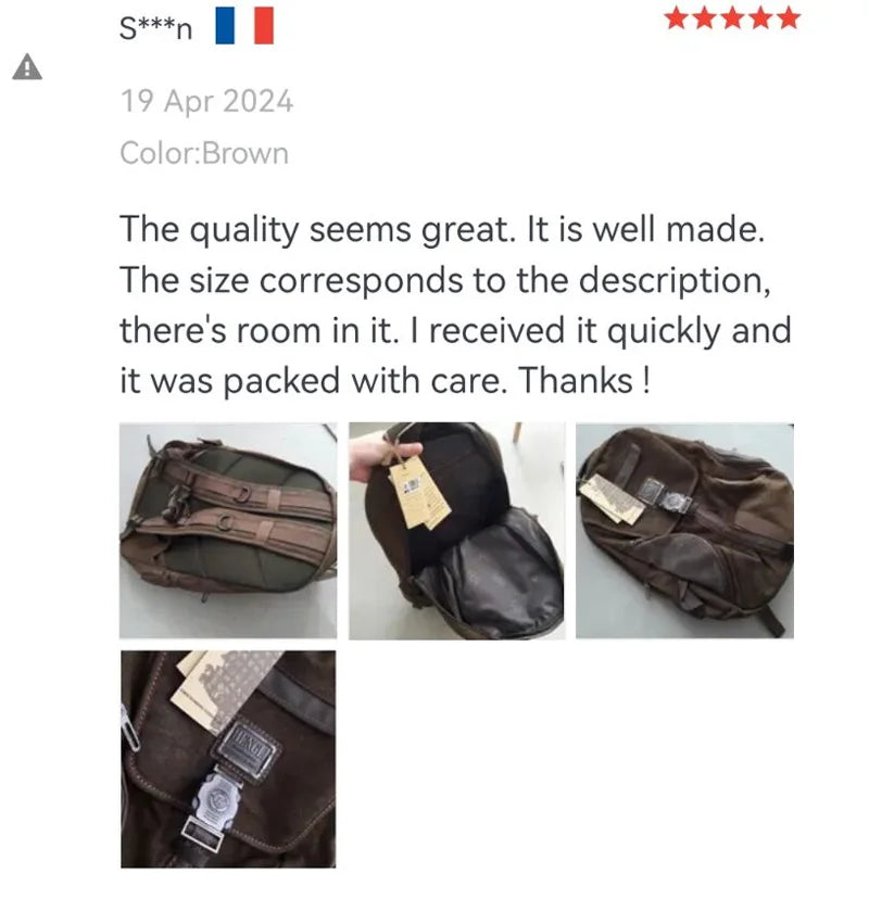 Vintage Canvas Backpack for Men & Teens | School & Travel Rucksack