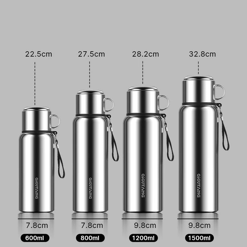 Large Capacity Insulated Stainless Steel Thermos with Temperature Display