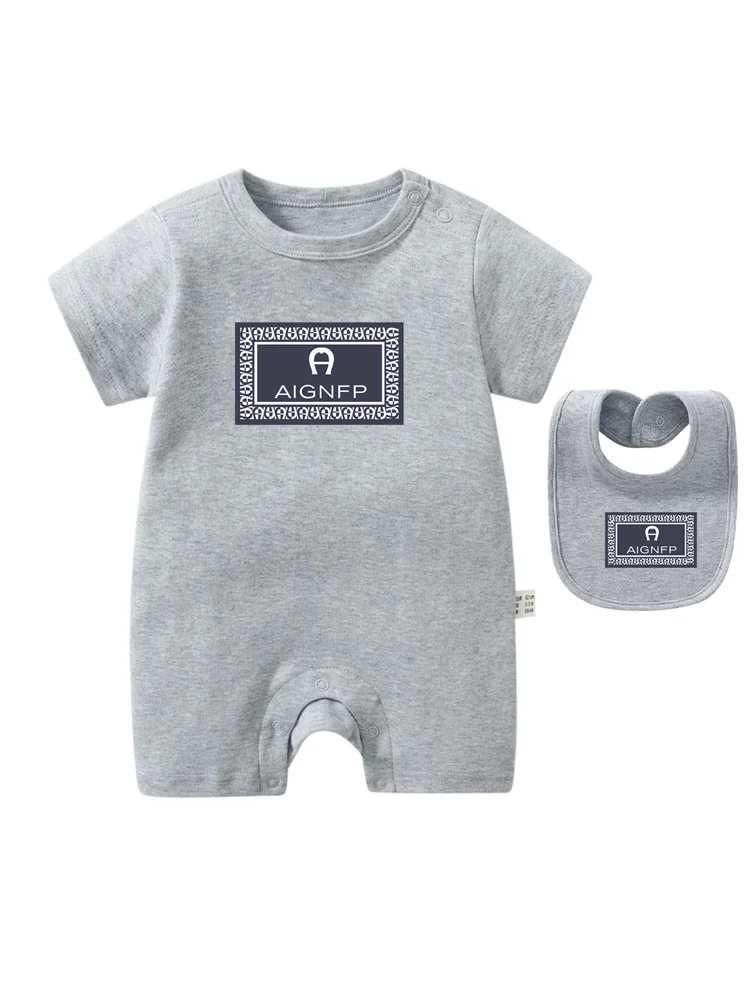 Colorful Newborn Baby Boys Rompers & Bib Scarf Set | Summer Style