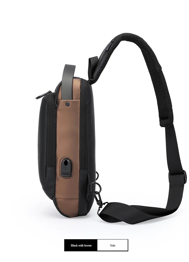 Men's Anti-Theft Chest Bag with USB Port | Waterproof Crossbody Sling