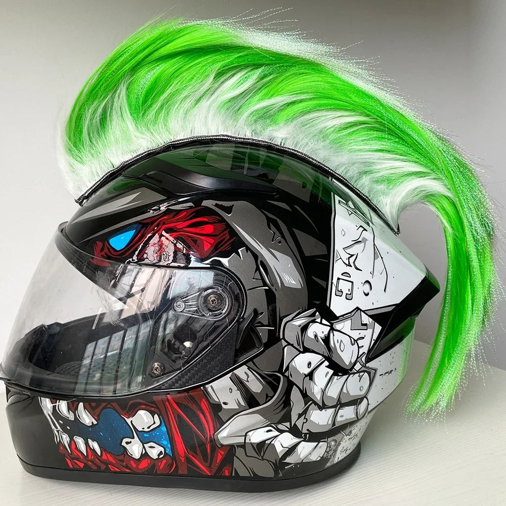 Mohawk Motorcycle Helmet Wig | Unique Helmet Decoration