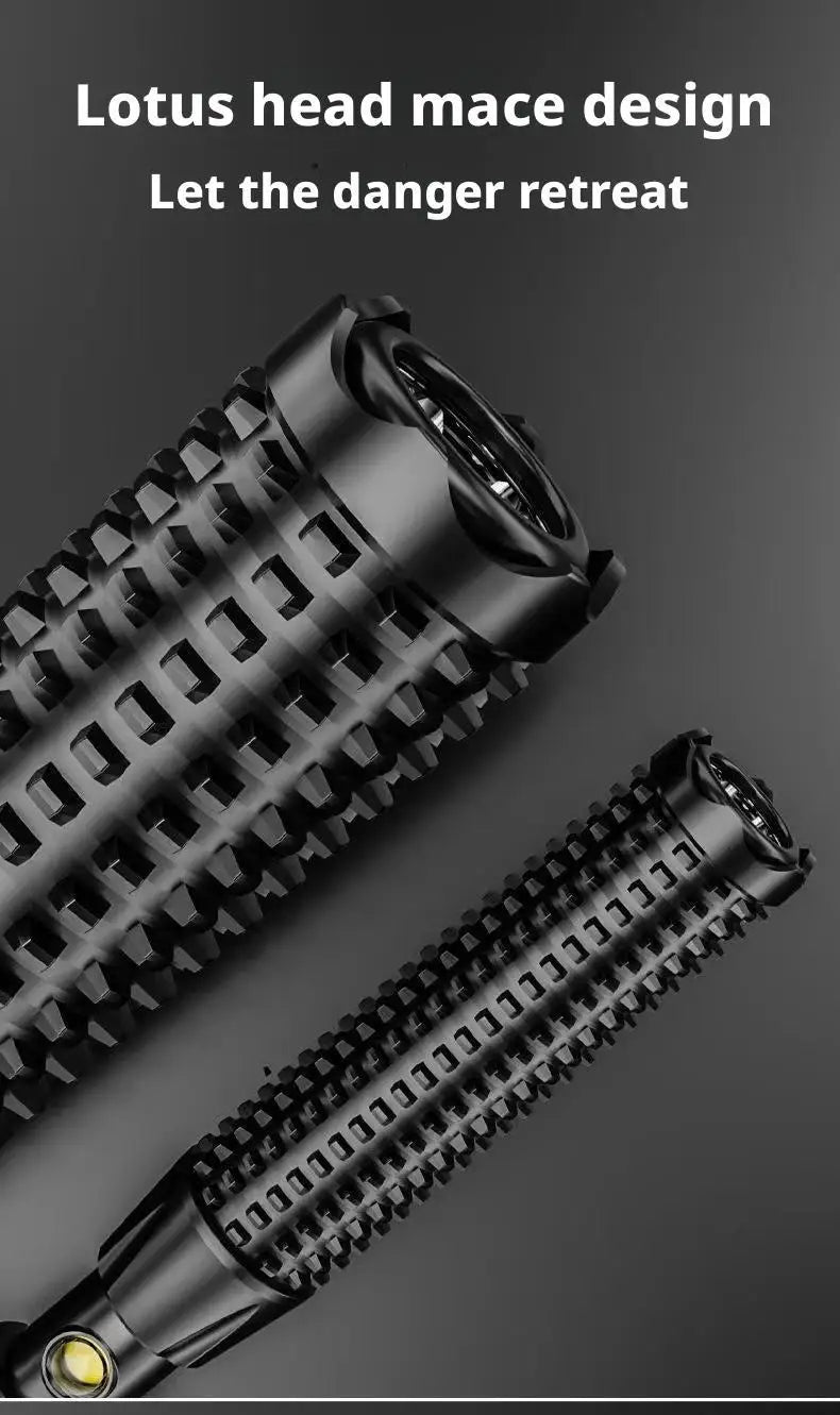 Rechargeable Tactical Flashlight | Self-defense Torch & Window Breaker