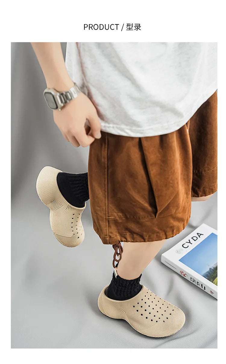 Generic Closed Toe Clogs 3d Printed Thick Sole Non Slip Soft Cushion Casual Summer Outdoor Slippers For Men Women Couple