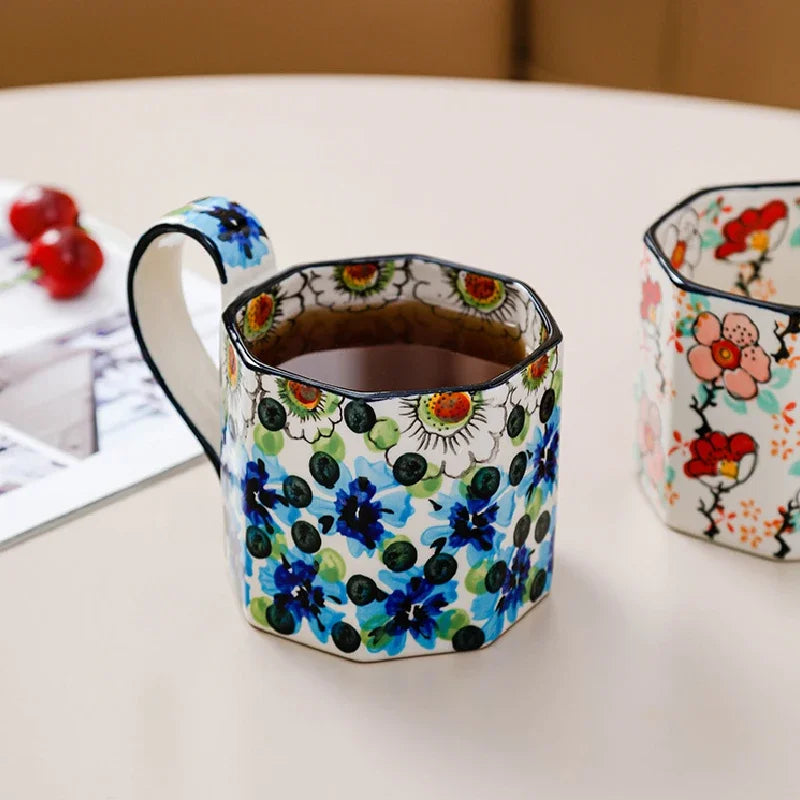 Retro Flower Mug | Stylish Ceramic Coffee & Tea Cup for All Occasions
