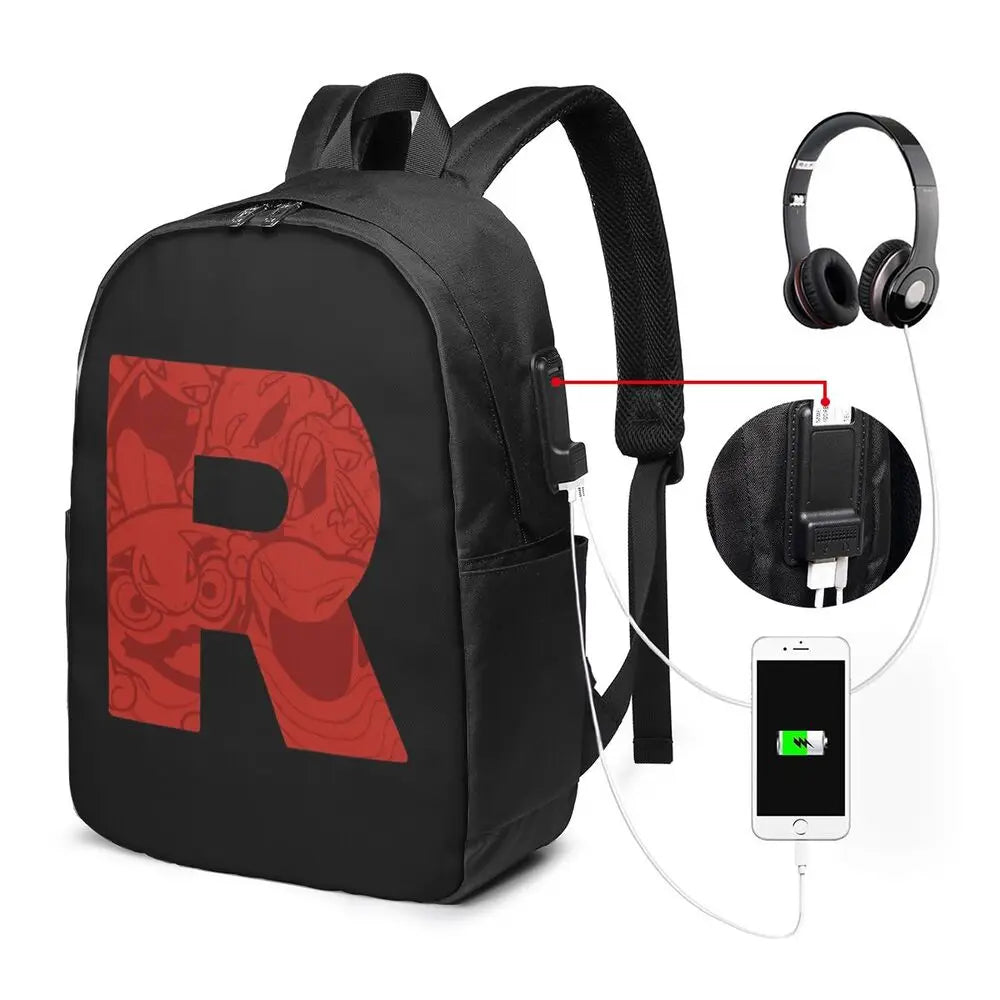 Versatile Letter R Logo Backpack for Travel and College Use