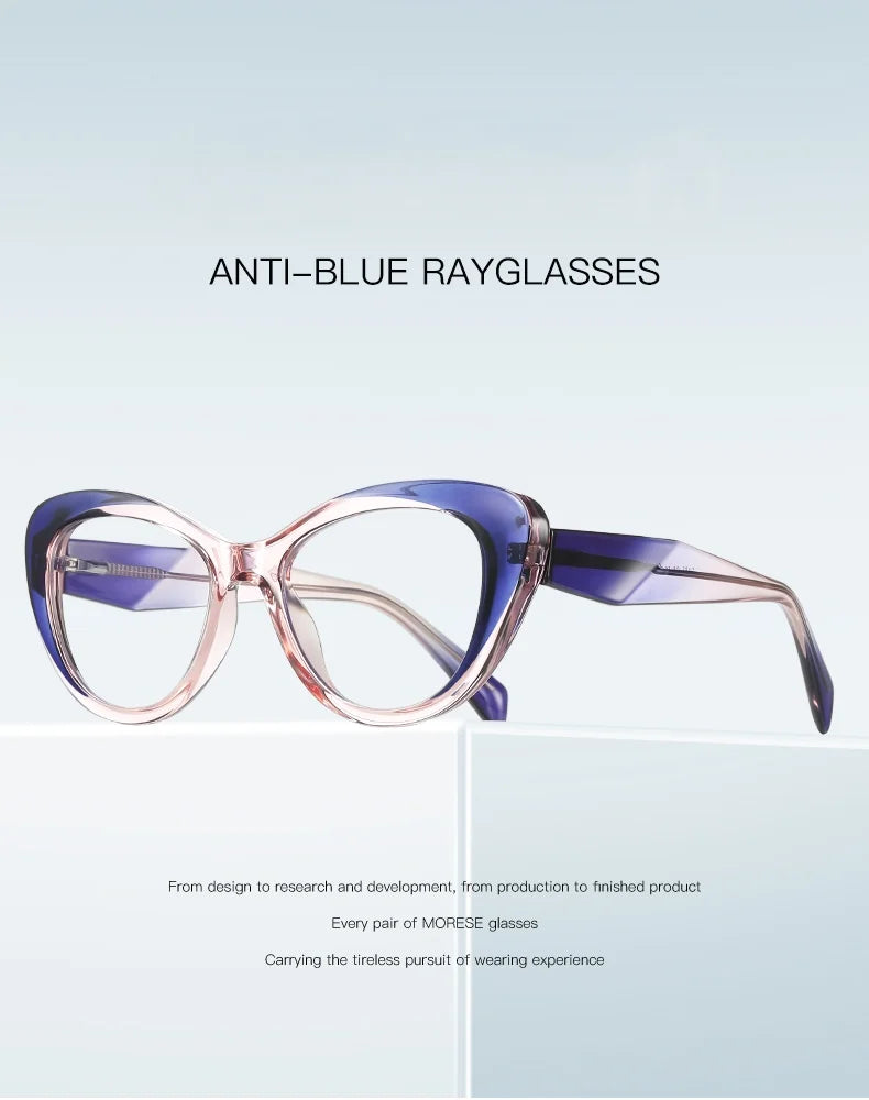 Stylish Retro Cat Eye Prescription Glasses | Anti-Blue Ray Protection