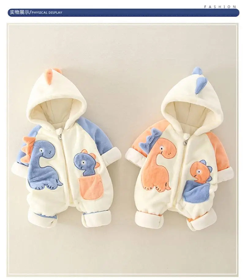 Thick Plush Newborn Baby Rompers | Cozy Winter Jumpsuit Outfits