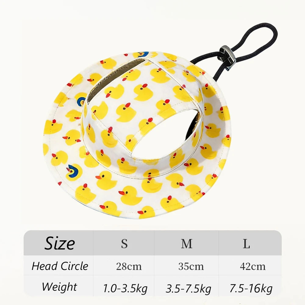 Cute Print Dog Hat for Small & Medium Dogs | Adjustable Pet Cap