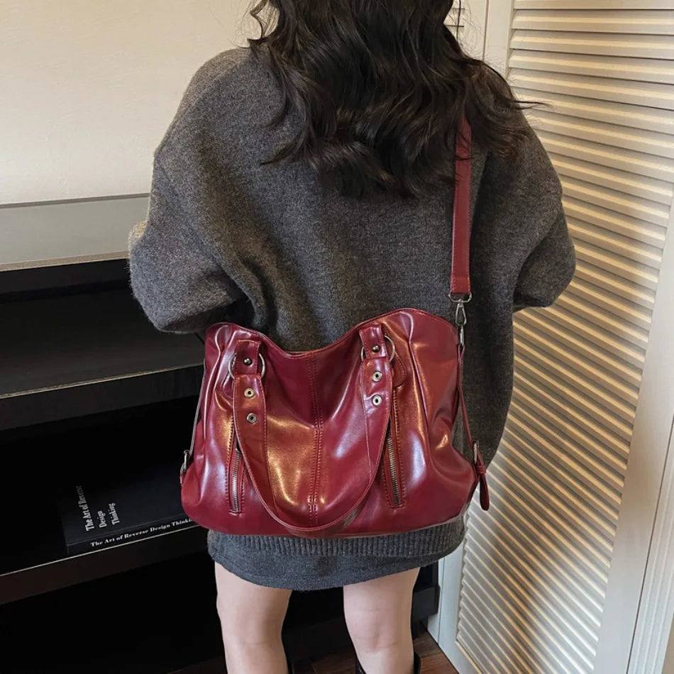 Large Capacity Shoulder Bag | Stylish PU Leather Tote for Women