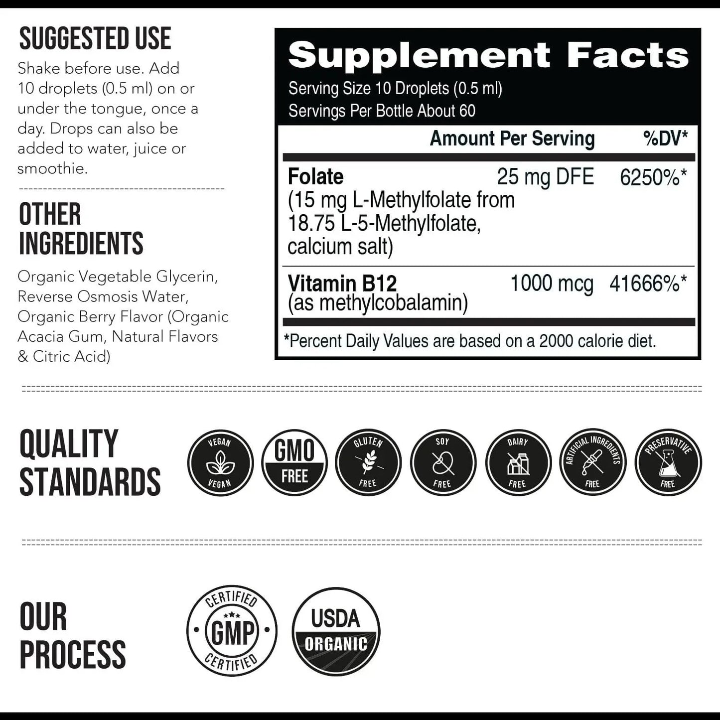 Methyl Folate & Methyl B12 Liquid | Sublingual Vitamin Complex