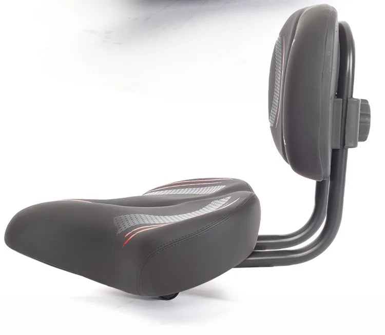 Oversized Comfort E-Bike Saddle with Backrest | PU Leather Seat