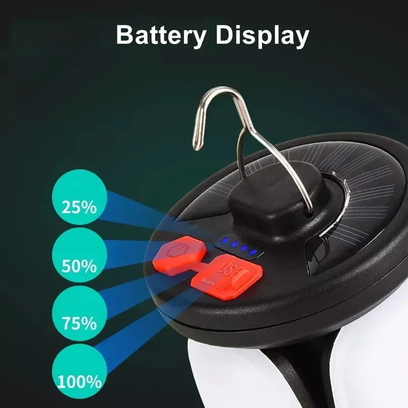 Linterna de camping LED recargable | Luz de tienda de campaña portátil 3 modos