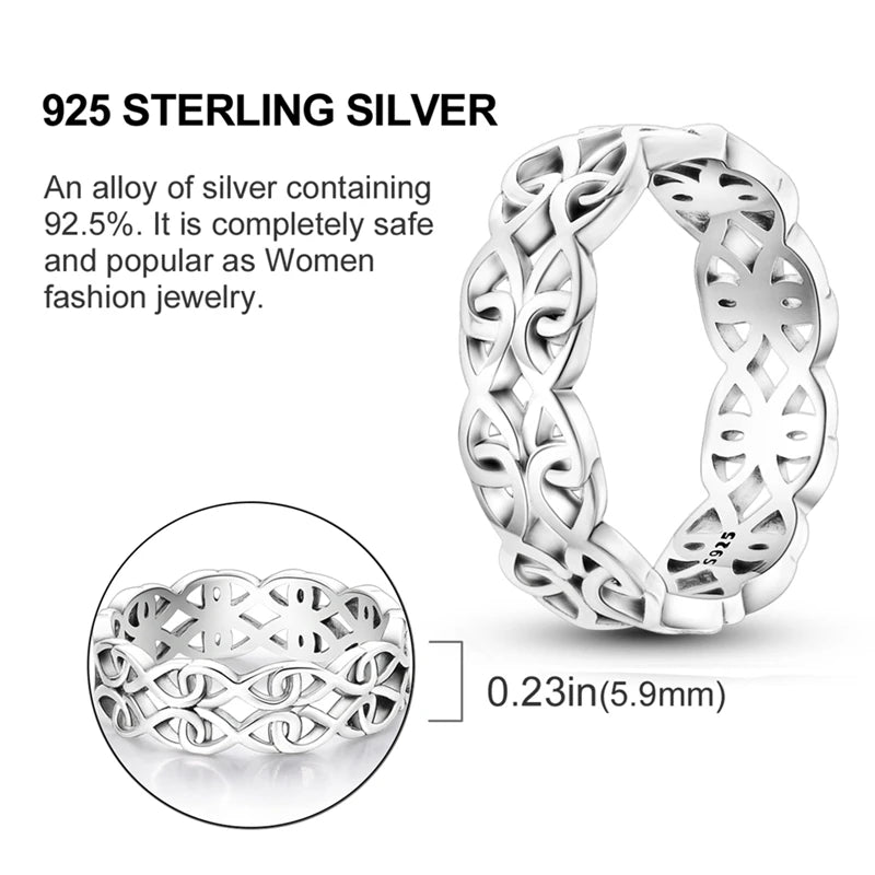 High-Quality 925 Sterling Silver Infinite Love Ring for Women
