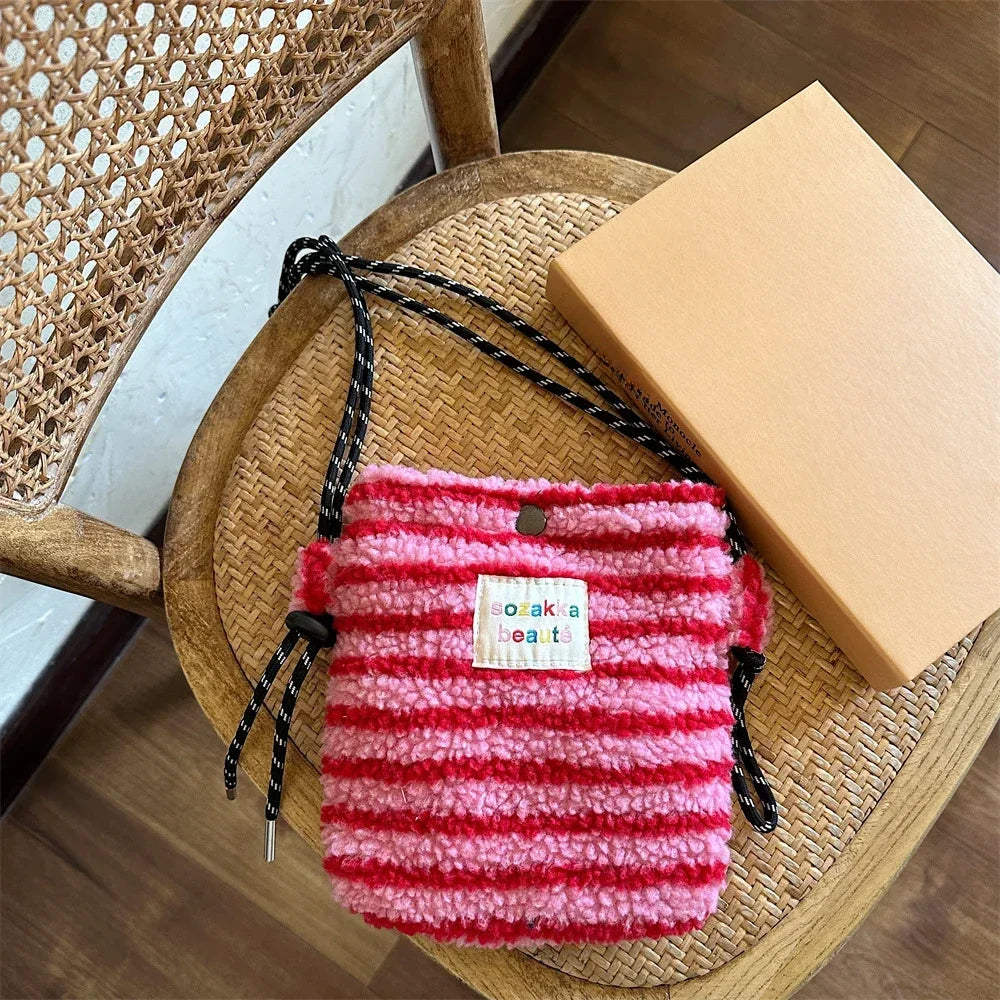 Cute Plush Dot Crossbody Bags for Women | Portable Shoulder Bag