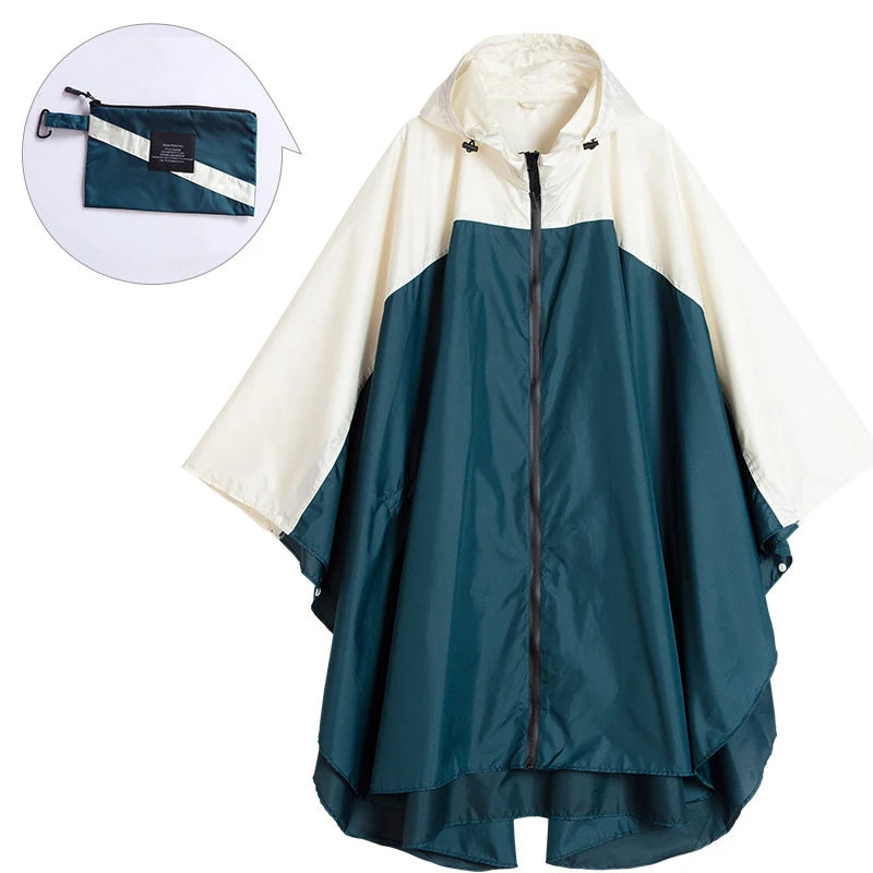 Plus-Size Lightweight Color-Blocked Raincoat | Ideal for Outdoors