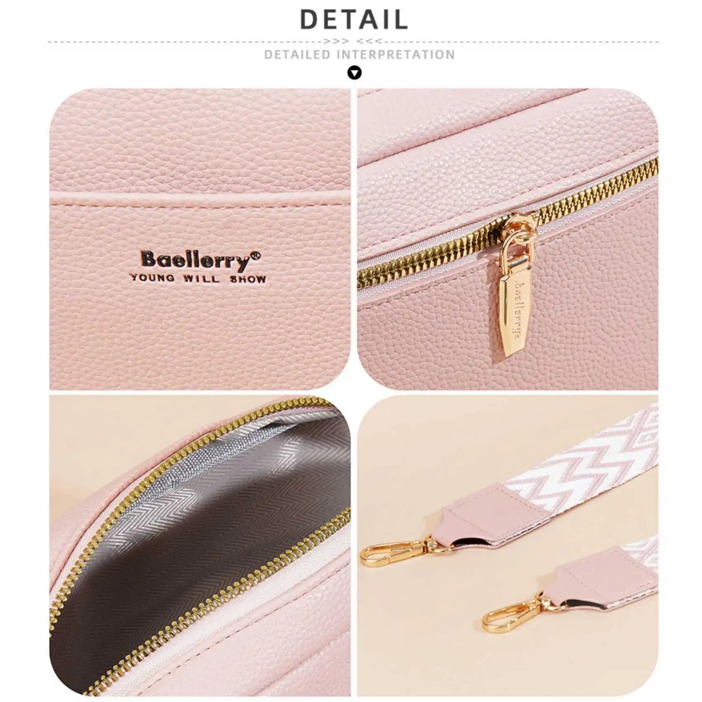 Elegante bolso de mano con cremallera de gran capacidad para mujer