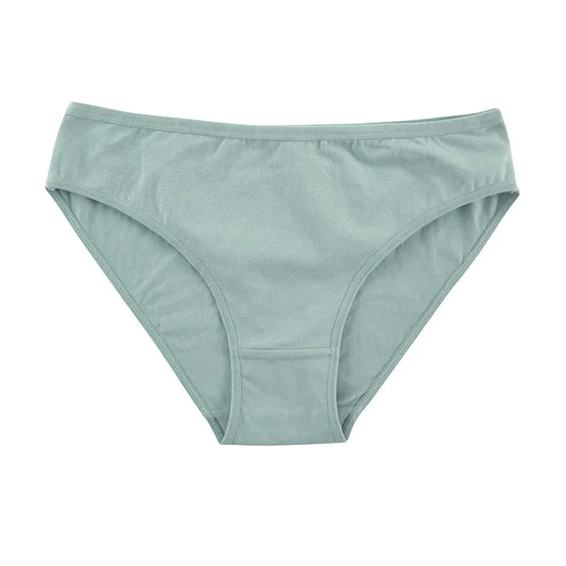 6pcs Women's Soft Cotton Middle-Waisted Briefs | Comfortable Underwear