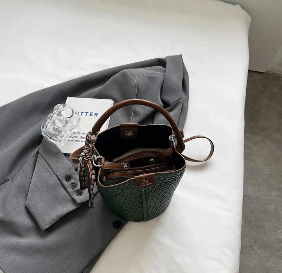 Bolso de cubo chic para mujer | Bolso de mano tejido de moda para cada ocasión