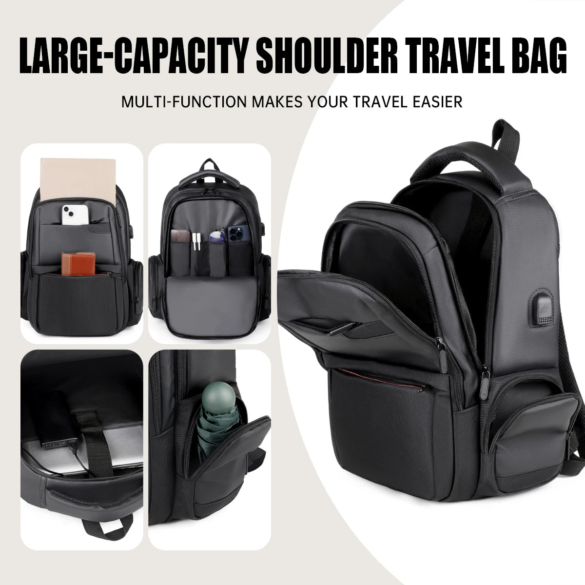 Large-Capacity Business Backpack for Students | Lightweight Travel Bag