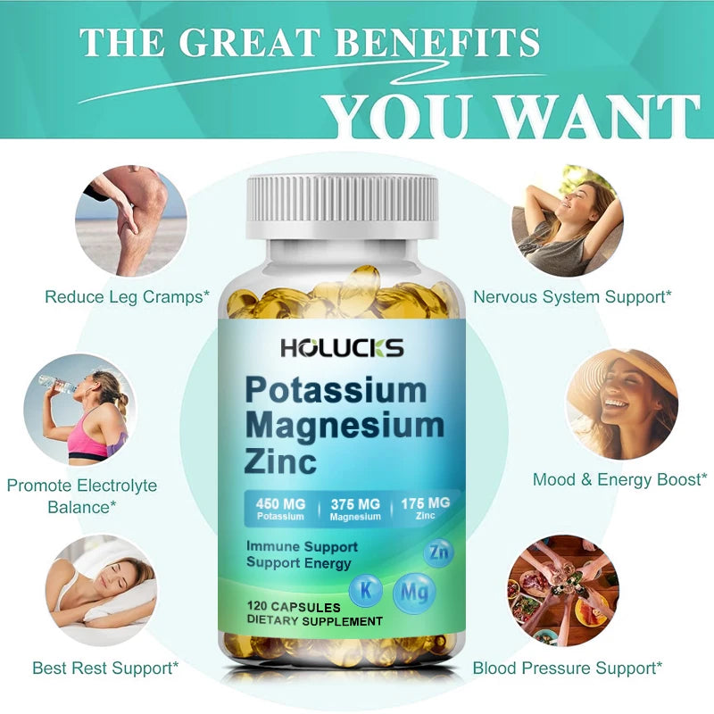 Potassium Magnesium Zinc Capsules | Bone & Heart Health Support