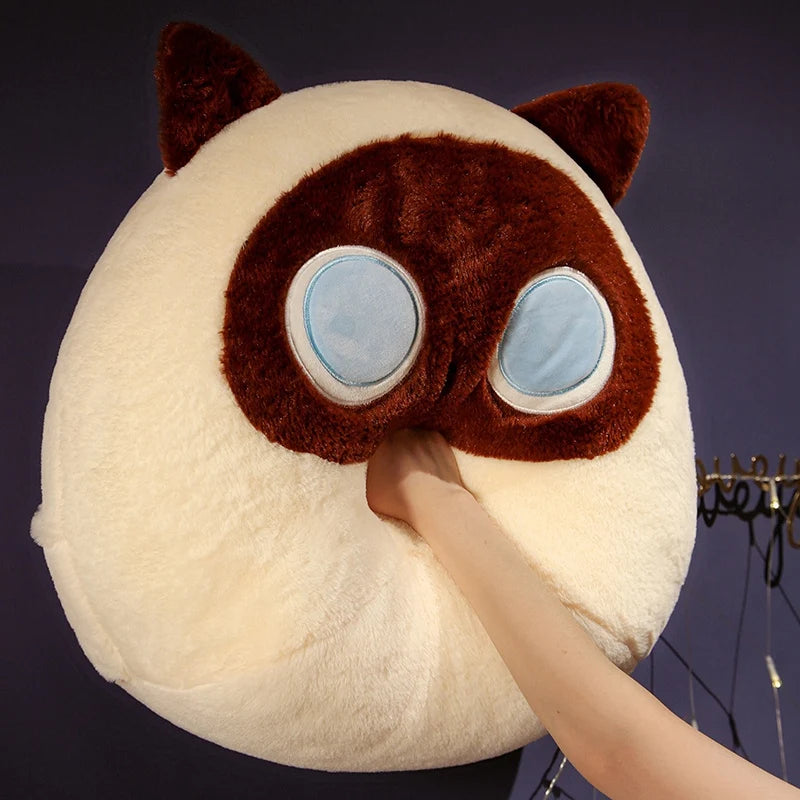 Kawaii Siamese Cat Plush Toy | Long Oblong Nap Pillow for Kids