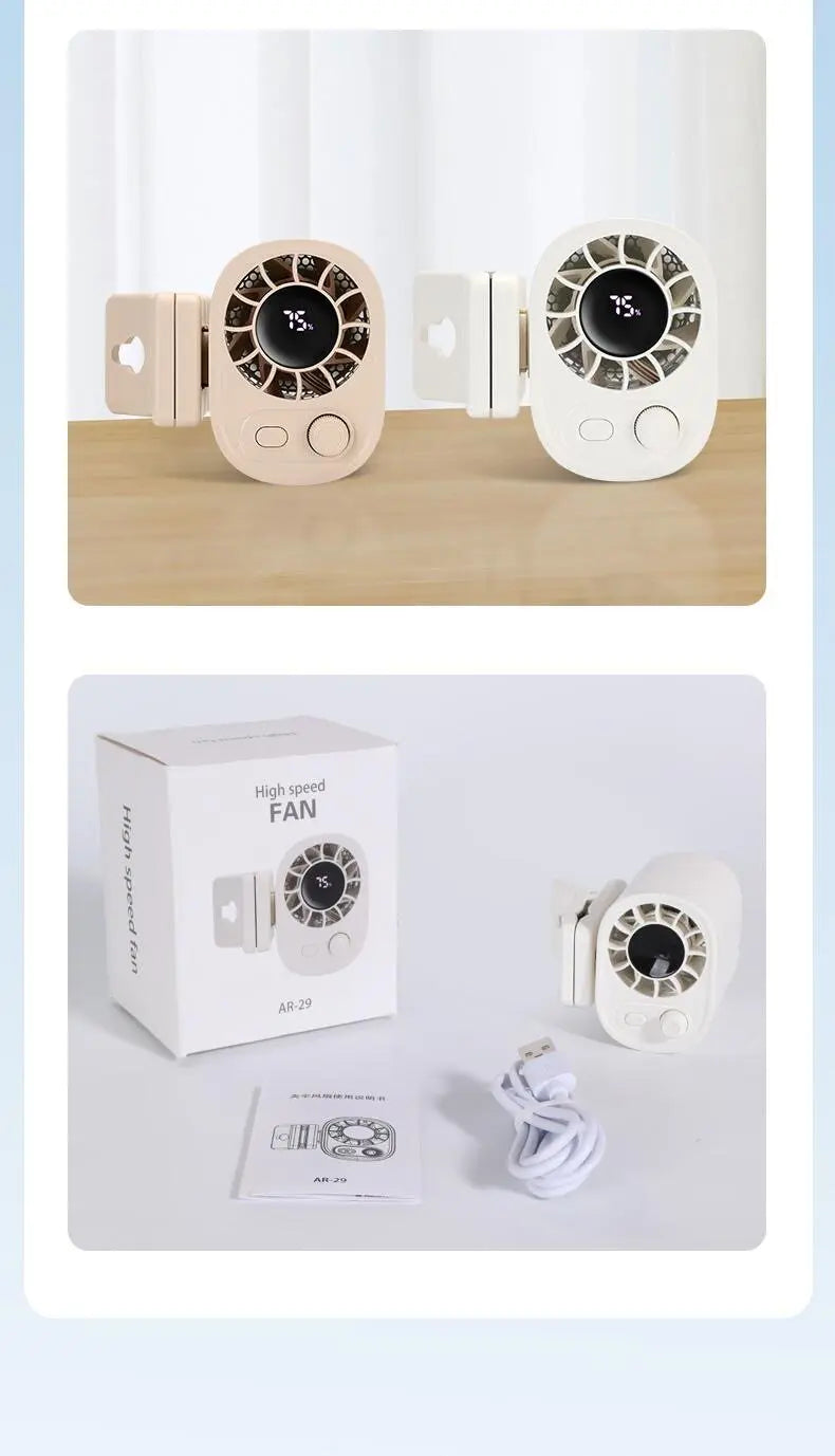 Portable 360° Rotatable Clip-On Car Fan | USB Rechargeable & Lightweight